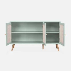 Sideboard mit Holzoptik und Rattan-Geflecht B 120 cm