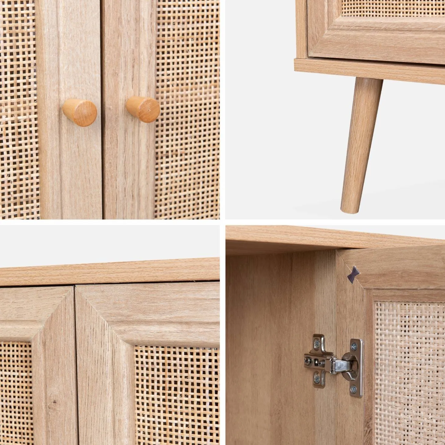Sideboard mit Holzoptik und Rattan-Geflecht B 120 cm