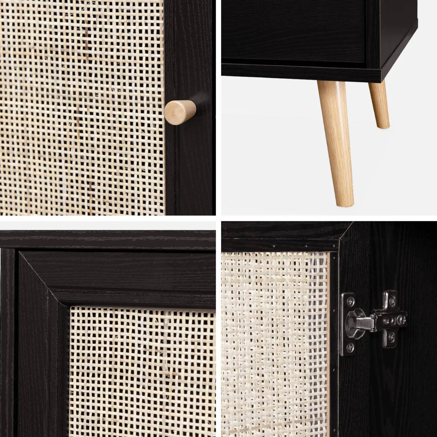 Sideboard mit Rattangeflecht 80 x 39 x 65,8 cm