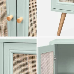 Sideboard mit Rattangeflecht 80 x 39 x 65,8 cm