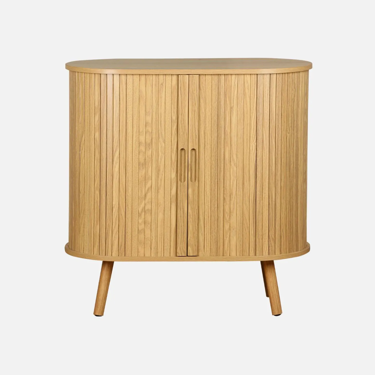Sideboard mit Schiebetüren und Regal, gerillter Holzoptik B 80cm