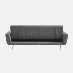 2-3-Sitzer Design-Schlafsofa mit Cordbezug und verchromten Metallfüßen