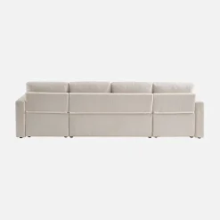 4-Sitzer Doppel-Ecksofa mit Bouclé-Bezug, Schlaffunktion und 2 Bettkästen