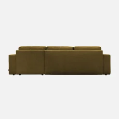 3-Sitzer Ecksofa mit Chenille-Bezug und Schlaffunktion, Recamiere beidseitig montierbar