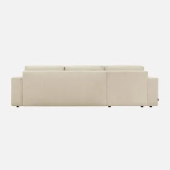 3-Sitzer Ecksofa mit Chenille-Bezug und Schlaffunktion, Recamiere beidseitig montierbar
