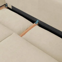 3-Sitzer Ecksofa mit Chenille-Bezug und Schlaffunktion, Recamiere beidseitig montierbar