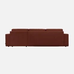 3-Sitzer Ecksofa mit Chenille-Bezug und Schlaffunktion, Recamiere beidseitig montierbar