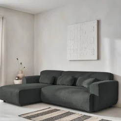 2-3-Sitzer Ecksofa mit Cordbezug, Recamiere links
