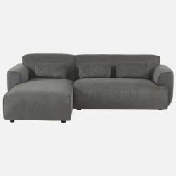 2-3-Sitzer Ecksofa mit Cordbezug, Recamiere links