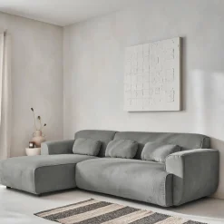 2-3-Sitzer Ecksofa mit Cordbezug, Recamiere links