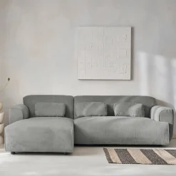 2-3-Sitzer Ecksofa mit Cordbezug, Recamiere links