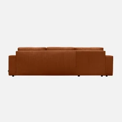 5-Sitzer Ecksofa mit Cordbezug und Schlaffunktion, Recamiere beidseitig montierbar