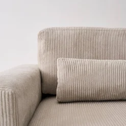 5-Sitzer Ecksofa mit Cordbezug und Schlaffunktion, Recamiere beidseitig montierbar