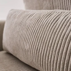 5-Sitzer Ecksofa mit Cordbezug und Schlaffunktion, Recamiere beidseitig montierbar