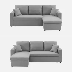 3-Sitzer-Ecksofa, mit Schlaffunktion, Recamiere beidseitig montierbar