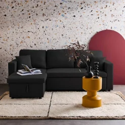 3-Sitzer-Ecksofa, mit Schlaffunktion, Recamiere beidseitig montierbar