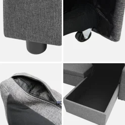 3-Sitzer-Ecksofa, mit Schlaffunktion, Recamiere beidseitig montierbar