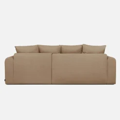 3-Sitzer Ecksofa mit Schlaffunktion und Chenille-Bezug, Recamiere beidseitig montierbar