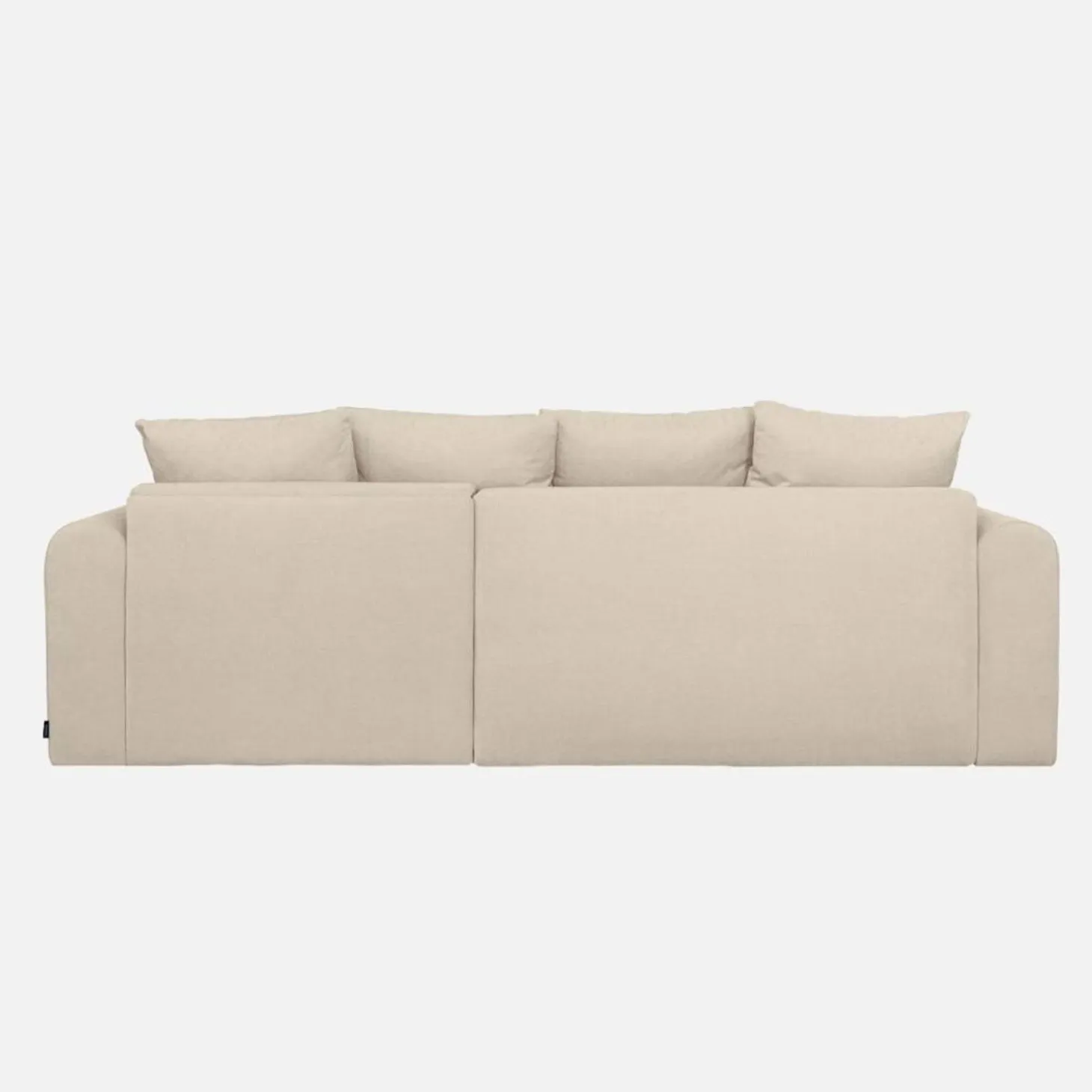 3-Sitzer Ecksofa mit Schlaffunktion und Chenille-Bezug, Recamiere beidseitig montierbar
