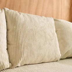 3-Sitzer Ecksofa mit Schlaffunktion und Cordbezug, Recamiere beidseitig montierbar