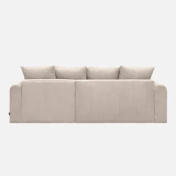 3-Sitzer Ecksofa mit Schlaffunktion und Cordbezug, Recamiere beidseitig montierbar