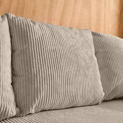 3-Sitzer Ecksofa mit Schlaffunktion und Cordbezug, Recamiere beidseitig montierbar