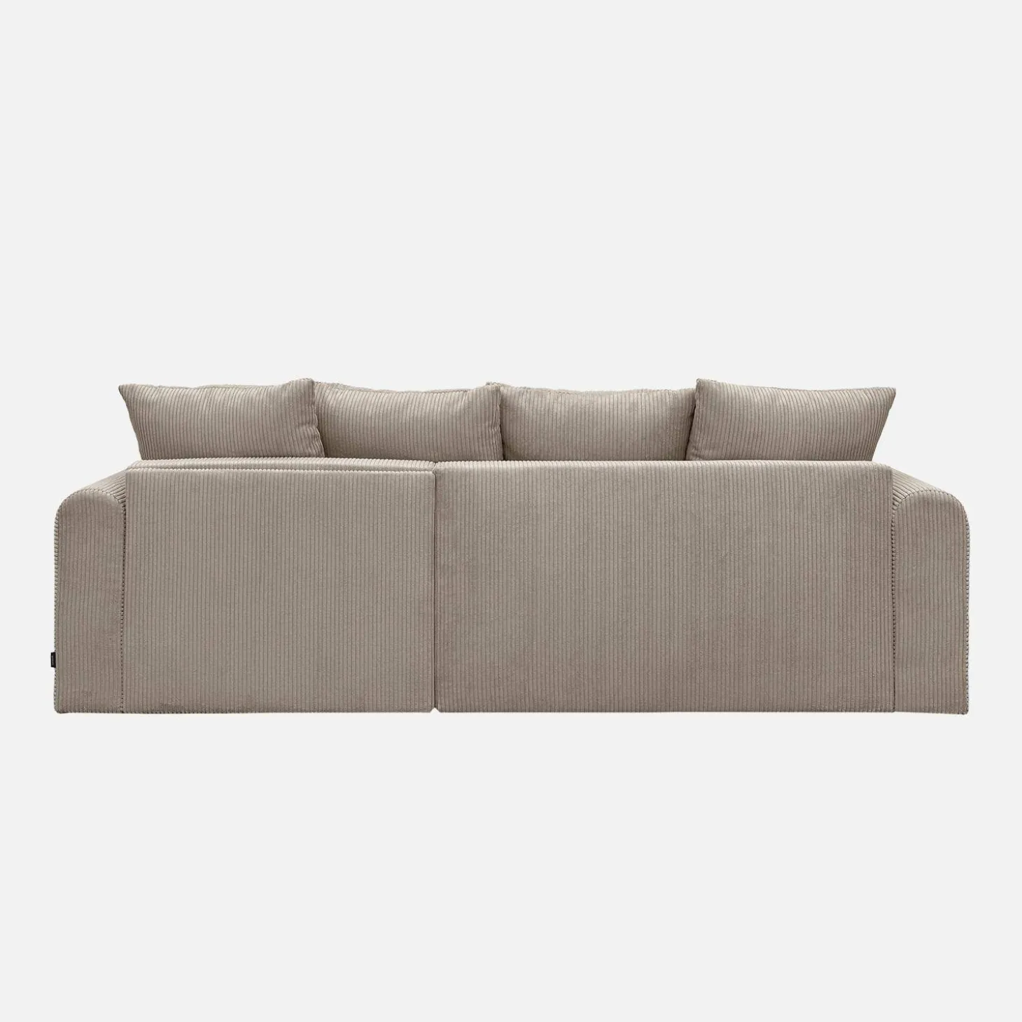 3-Sitzer Ecksofa mit Schlaffunktion und Cordbezug, Recamiere beidseitig montierbar