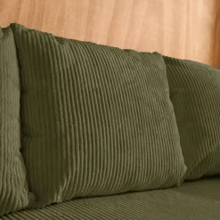 3-Sitzer Ecksofa mit Schlaffunktion und Cordbezug, Recamiere beidseitig montierbar