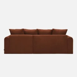 3-Sitzer Ecksofa mit Schlaffunktion und Cordbezug, Recamiere beidseitig montierbar