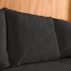 3-Sitzer Ecksofa mit Schlaffunktion und Cordbezug, Recamiere beidseitig montierbar