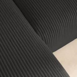 3-Sitzer Ecksofa mit Schlaffunktion und Cordbezug, Recamiere beidseitig montierbar