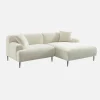 3-Sitzer Ecksofa mit Stoffbezug und Metallfüßen