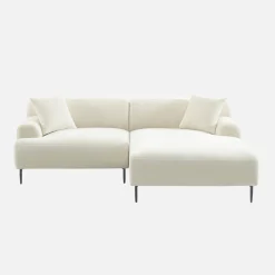 3-Sitzer Ecksofa mit Stoffbezug und Metallfüßen