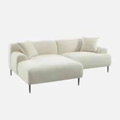 3-Sitzer Ecksofa mit Stoffbezug und Metallfüßen