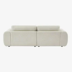 3-Sitzer Ecksofa mit Stoffbezug und runden Füßen, Recamiere links