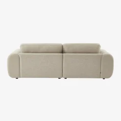 3-Sitzer Ecksofa mit Stoffbezug und runden Füßen, Recamiere links