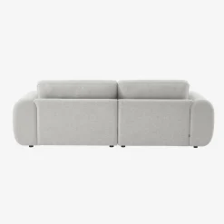 3-Sitzer Ecksofa mit Stoffbezug und runden Füßen, Recamiere links