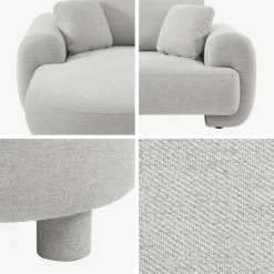 3-Sitzer Ecksofa mit Stoffbezug und runden Füßen, Recamiere links