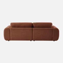 3-Sitzer Ecksofa mit Stoffbezug und runden Füßen, Recamiere links
