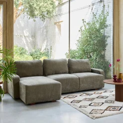 3-Sitzer Ecksofa Recamiere links mit Stoffbezug