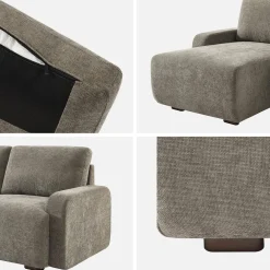 3-Sitzer Ecksofa Recamiere links mit Stoffbezug