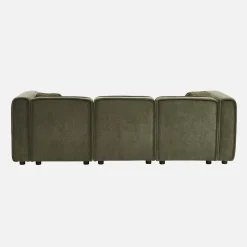 3-Sitzer Ecksofa Recamiere links Stoffbezug 2 quadratische Kissen