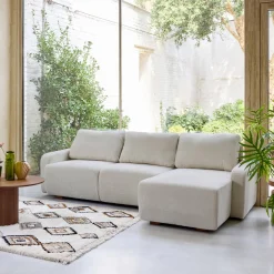 3-Sitzer Ecksofa Recamiere rechts mit Stoffbezug