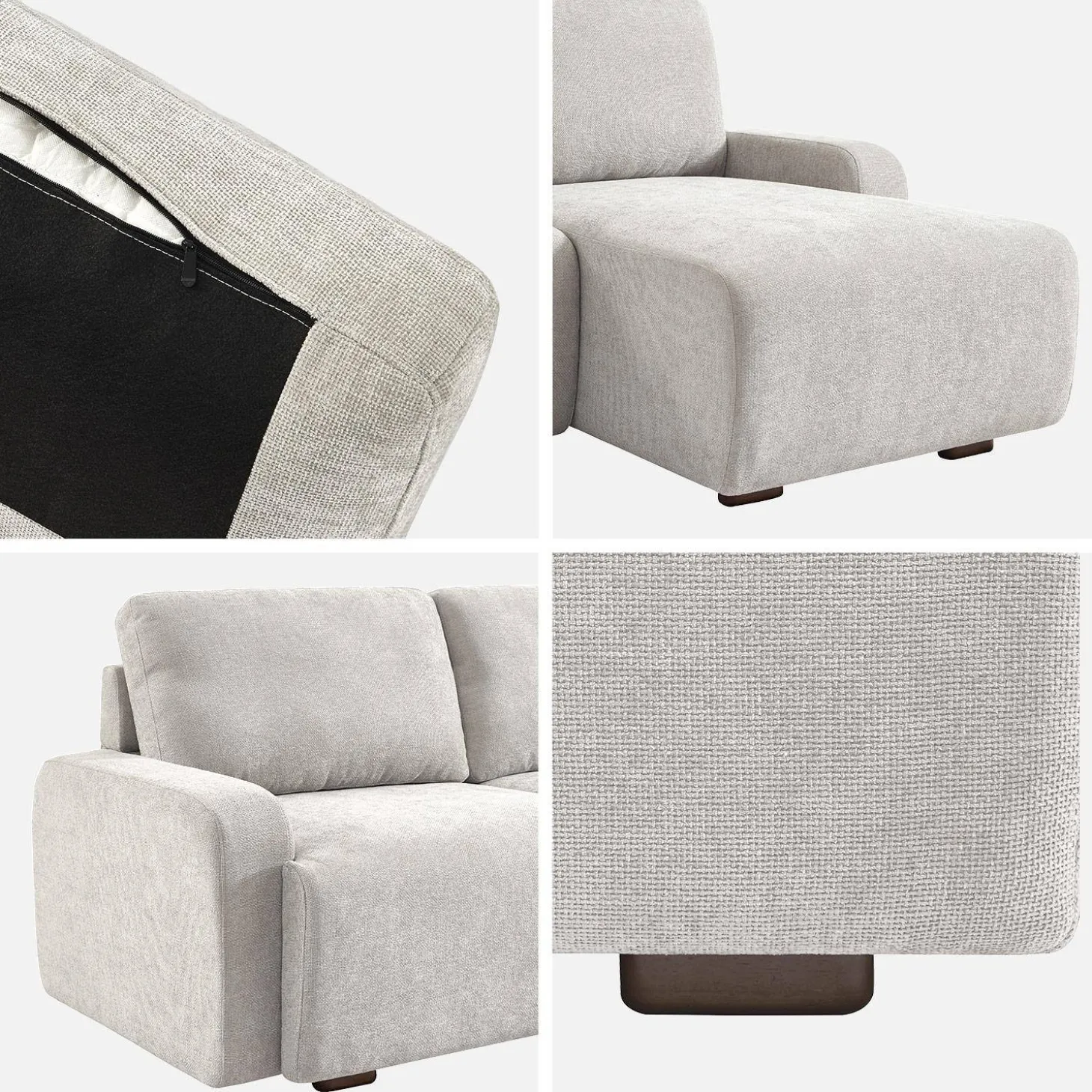 3-Sitzer Ecksofa Recamiere rechts mit Stoffbezug