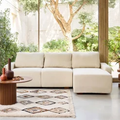 3-Sitzer Ecksofa Recamiere rechts mit Stoffbezug