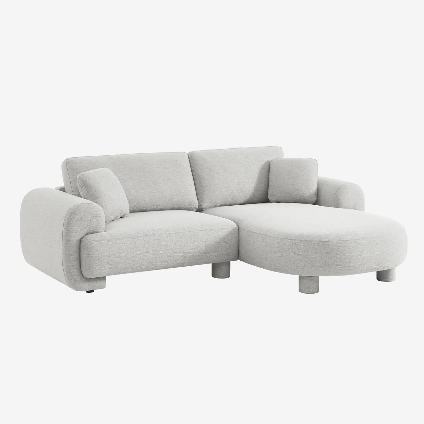 3-Sitzer Ecksofa Recamiere rechts mit Stoffbezug, runde Füße