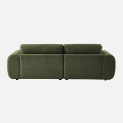 3-Sitzer Ecksofa Recamiere rechts mit Stoffbezug, runde Füße