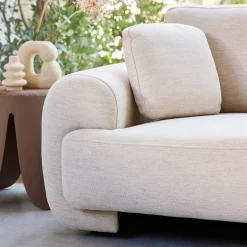 3-Sitzer Ecksofa Recamiere rechts mit Stoffbezug, runde Füße
