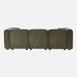 3-Sitzer Ecksofa Recamiere rechts Stoffbezug 2 quadratische Kissen