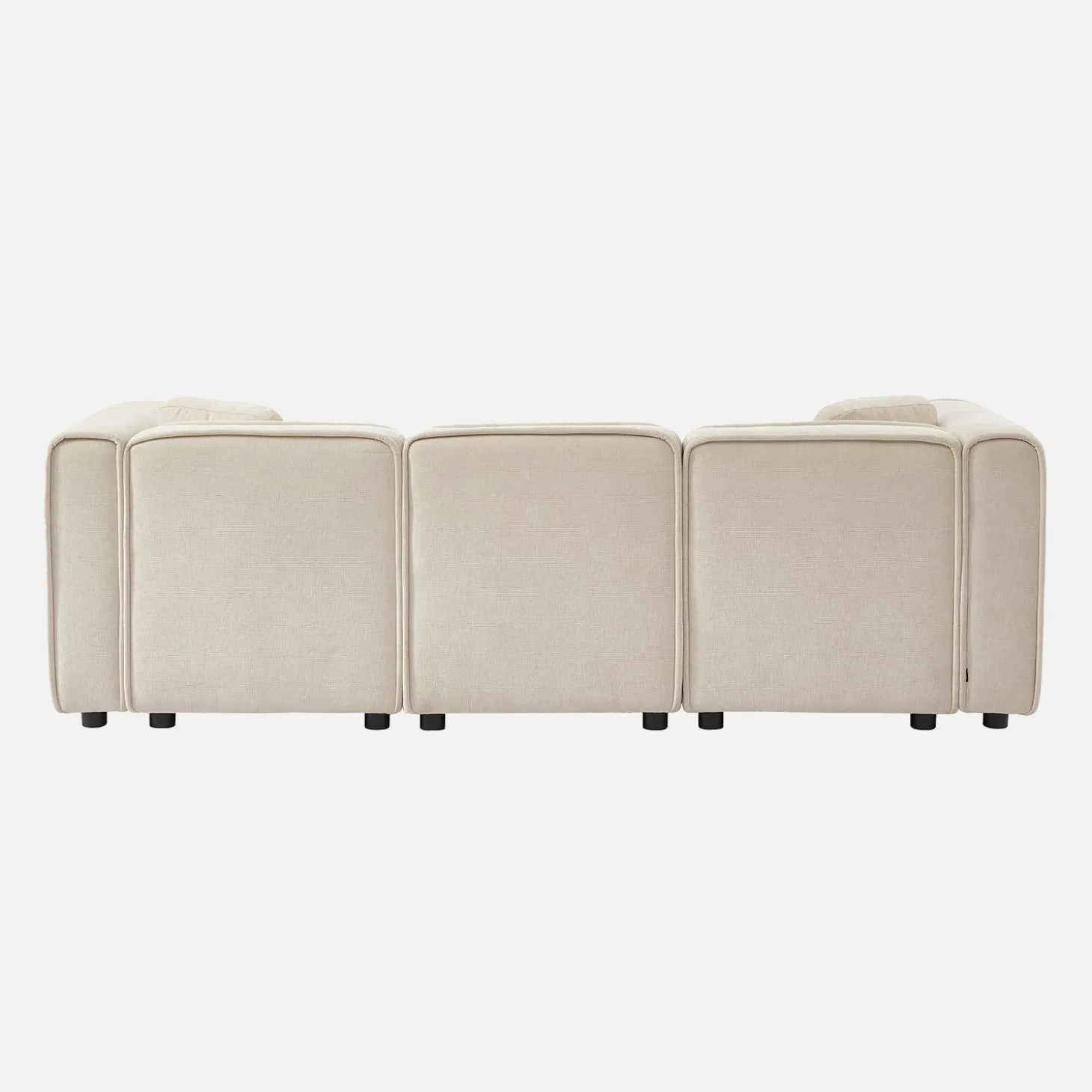 3-Sitzer Ecksofa Recamiere rechts Stoffbezug 2 quadratische Kissen